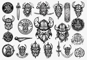 I want a tattoo of a viking with the company name “Viking Customs” incorporated in the design tattoo idea