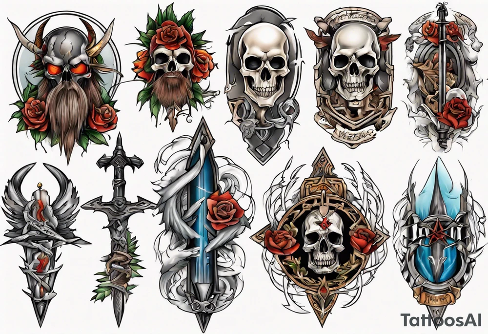 vertical heathen tattoo idea