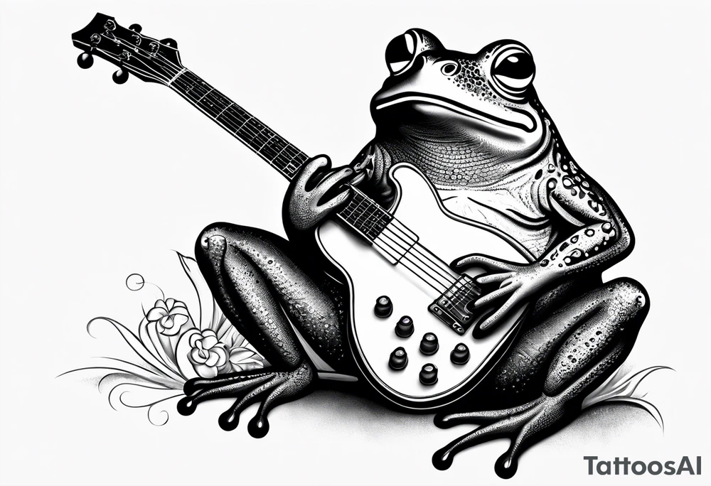 Frog playing guitar. tattoo idea