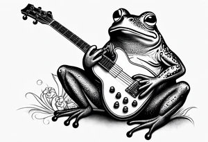 Frog playing guitar. tattoo idea