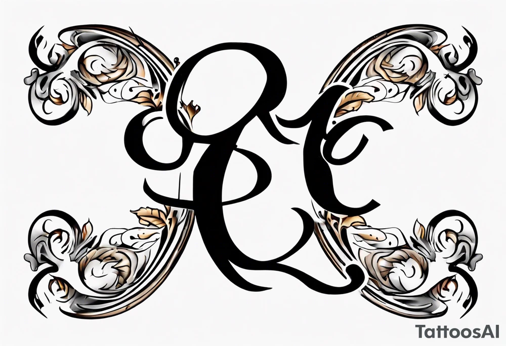 Letter R with date 09.01.23 tattoo idea