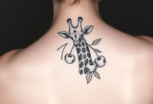 Giraffe cherries gemini tattoo idea