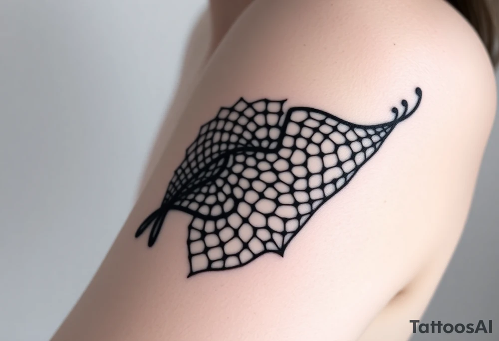 Thick sexy negative fishnets tattoo idea