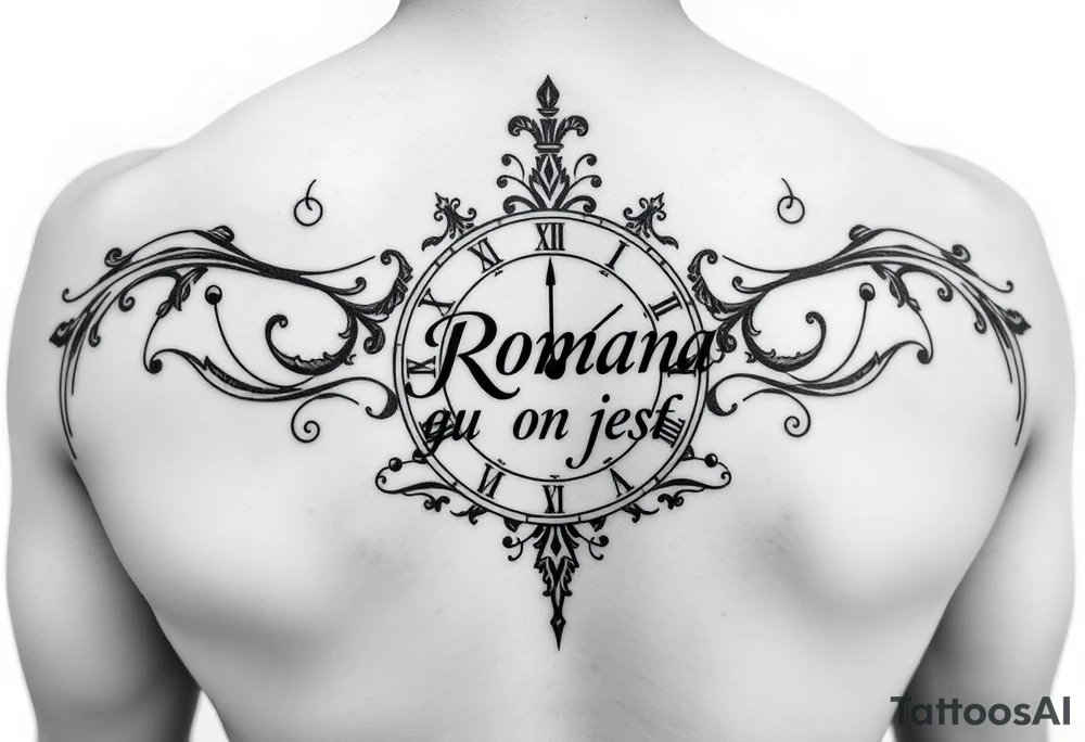 RELOJ CON LETRAS ROMANAS Y UN OJO tattoo idea