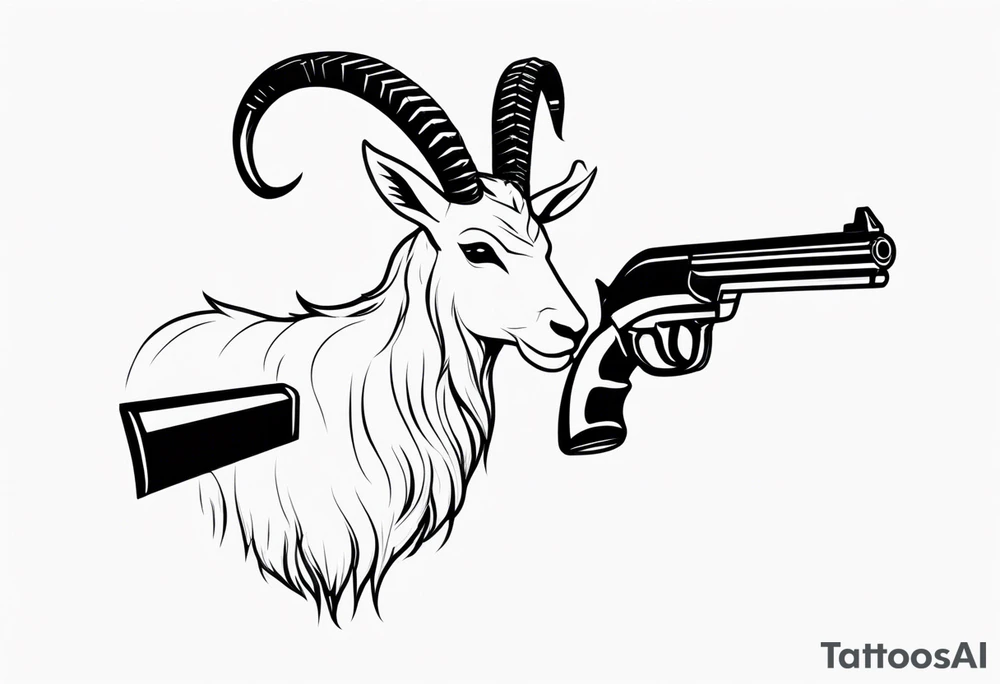 capricorn with sunglasses and a shotgun tattoo idea