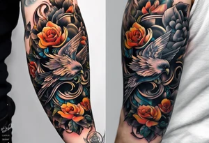 half arm sleeve tattoo idea