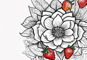 Individual Strawberry tattoo idea