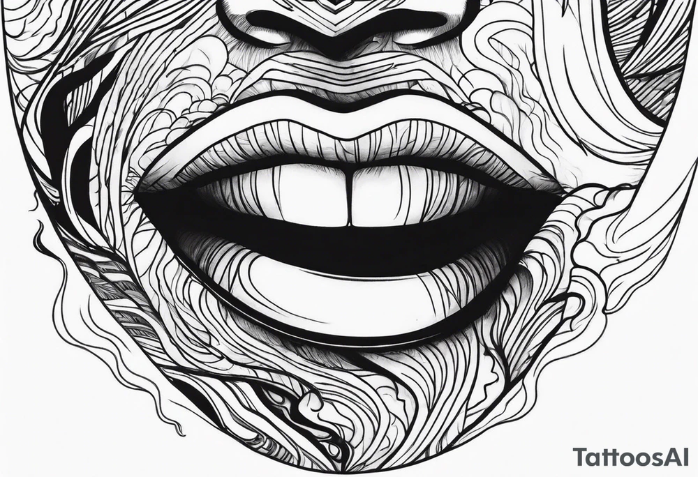 Draw me a mouth with smoke coming out of it tattoo idea