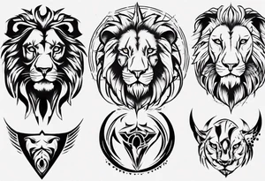 predatory lion tattoo idea