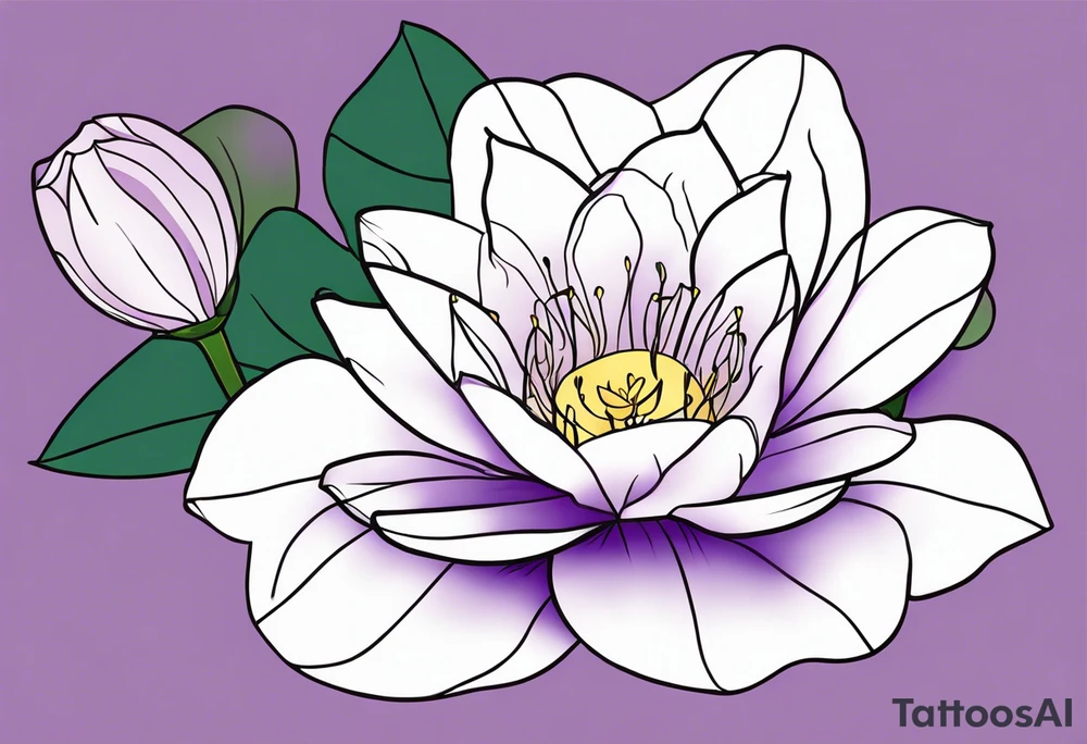 waterlilly, violet, rose, morning glory flowers tattoo idea