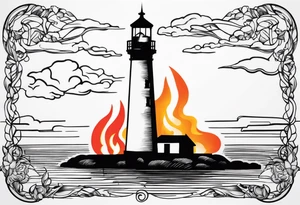 Leuchtturm Seil 
Feuer tattoo idea