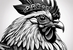 rooster holding a  gun tattoo idea