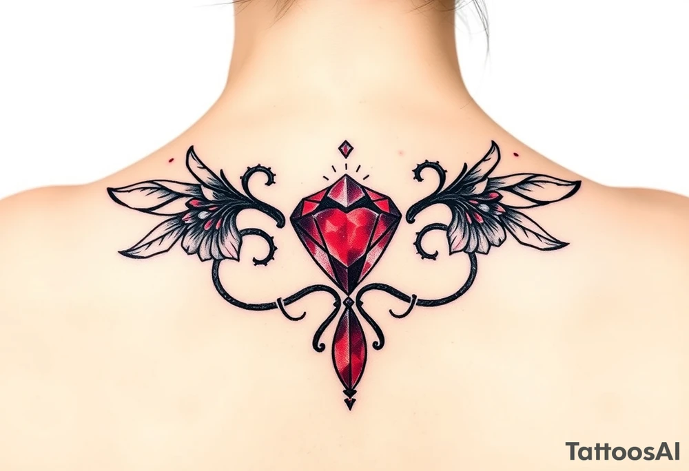 Small Ruby gem and birthday 7-6-19 tattoo idea
