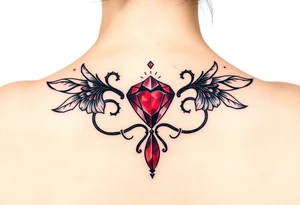 Small Ruby gem and birthday 7-6-19 tattoo idea