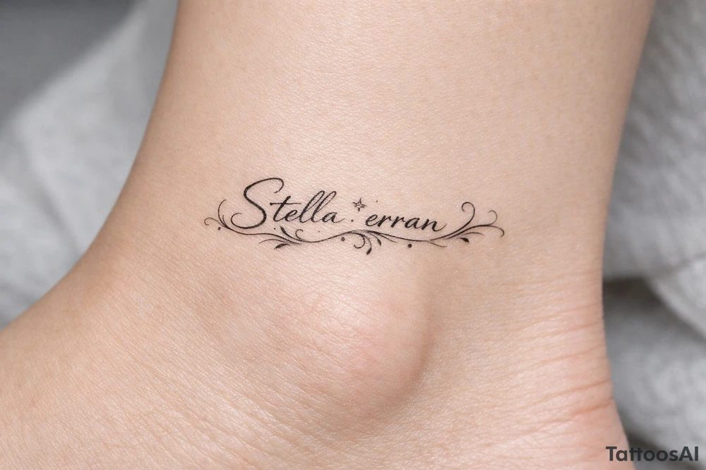 Stella erran, Maybe a medium lining of the letters style tattoo idea