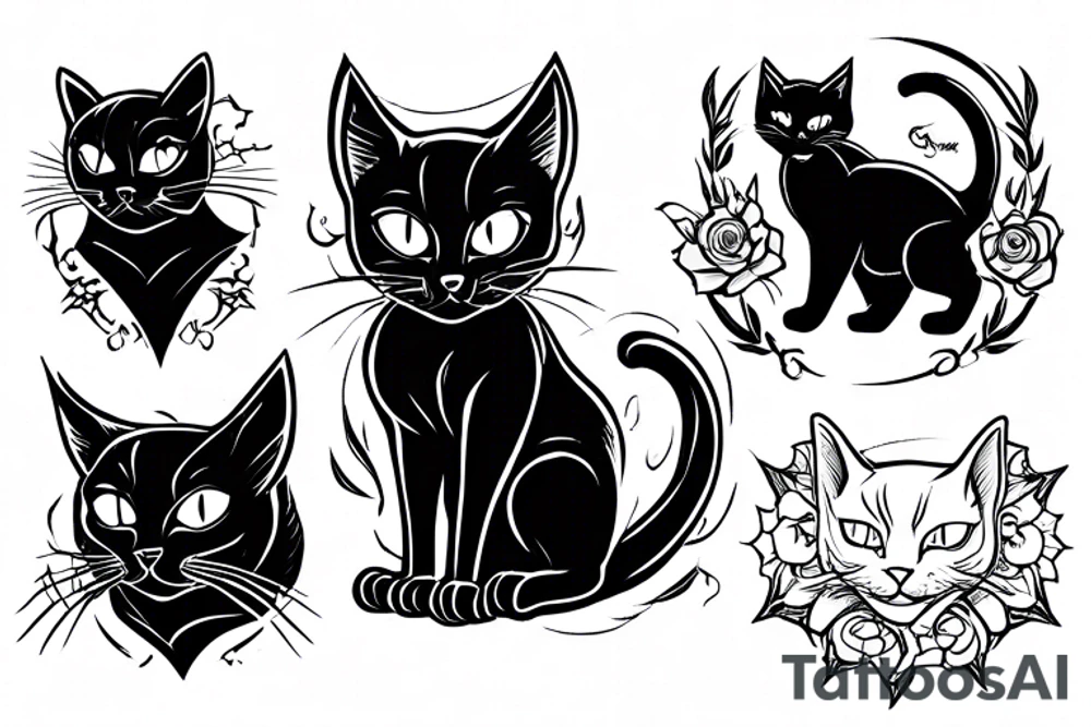 black cat tattoo idea