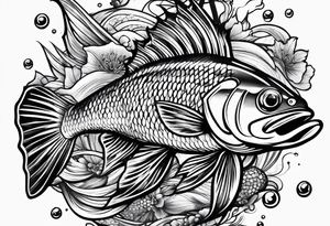 Fishing swimming tattoo idea