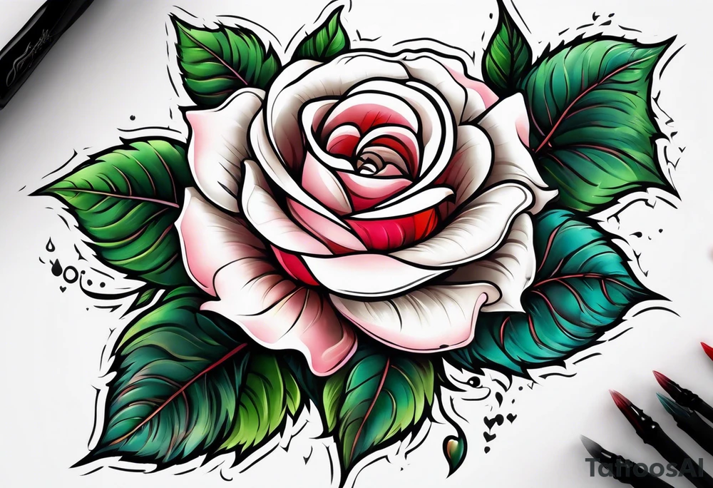 Romantic rose tattoo idea