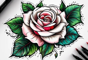 Romantic rose tattoo idea