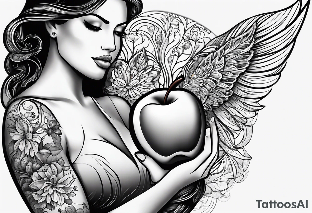 Apple, “Apple of my eye”, dad, bicep, feminine tattoo idea