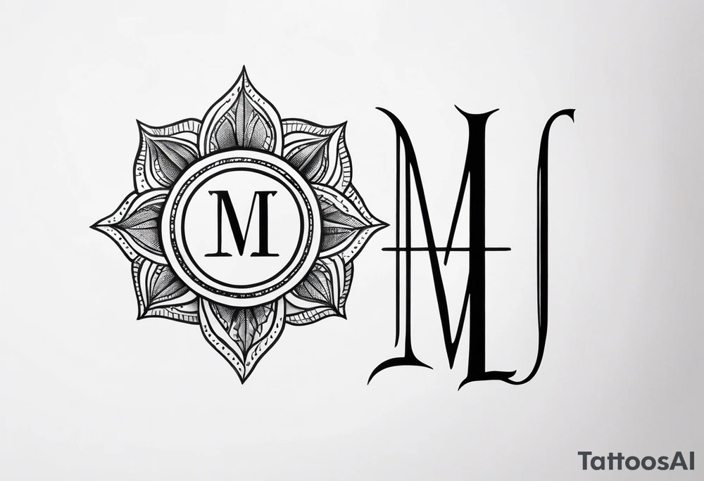 Create a small moluccan style tattoo on the forearm with the initials MLJ, date of birth 22/09/22 tattoo idea
