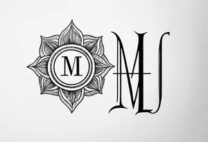 Create a small moluccan style tattoo on the forearm with the initials MLJ, date of birth 22/09/22 tattoo idea