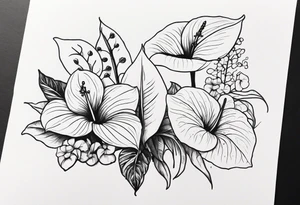 Fais moi un bouquet de fleurs avec des anthuriums et des oeillets !!! Les deux ensemble dans le bouquet tattoo idea