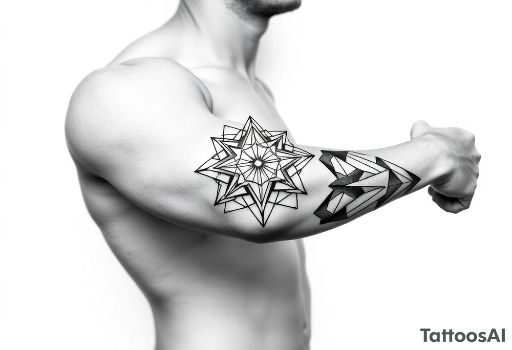 Geometry with love symbolism tattoo idea