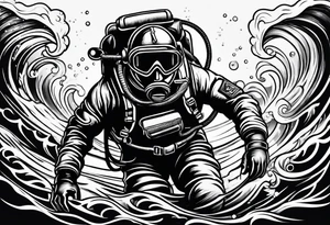 Old school diver tattoo idea