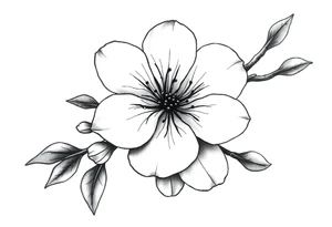 Cherry blossom with round petals tattoo idea