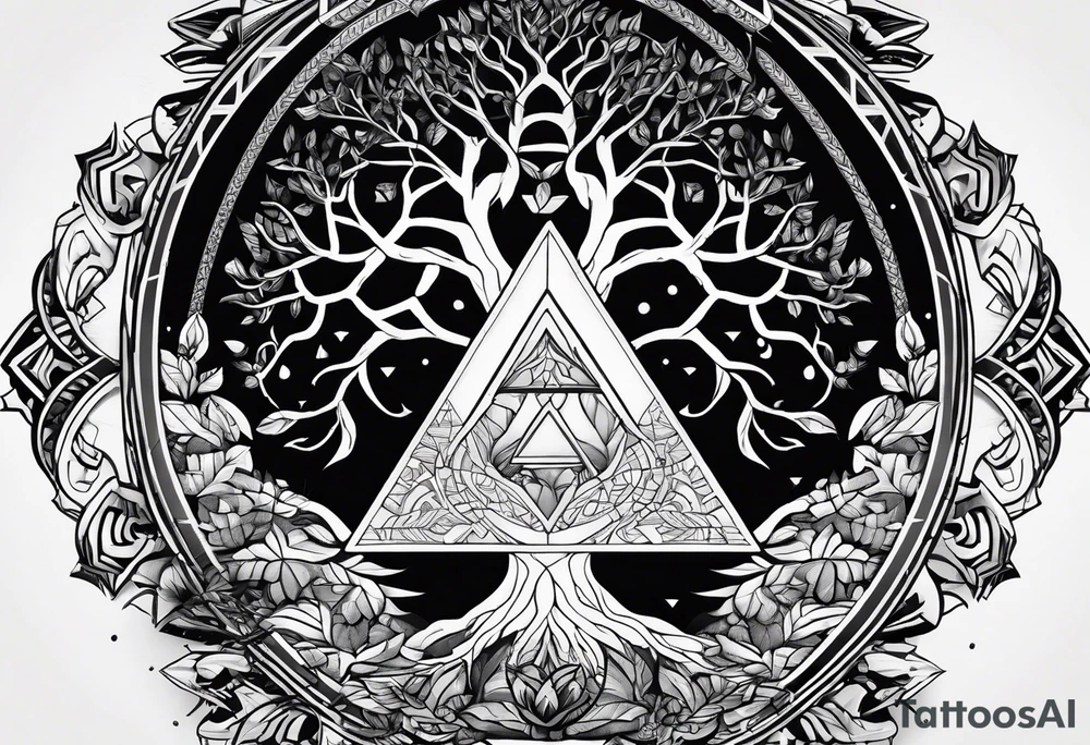 yggdrasil
3 line triangles behind tattoo idea