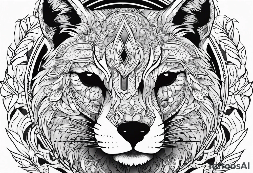 Animal cute , celestial, cross, tattoo idea