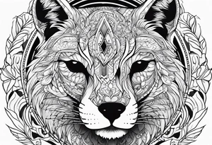 Animal cute , celestial, cross, tattoo idea