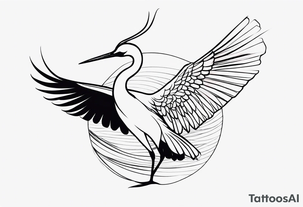 Japanese crane tattoo idea