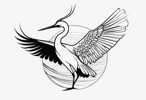 Japanese crane tattoo idea