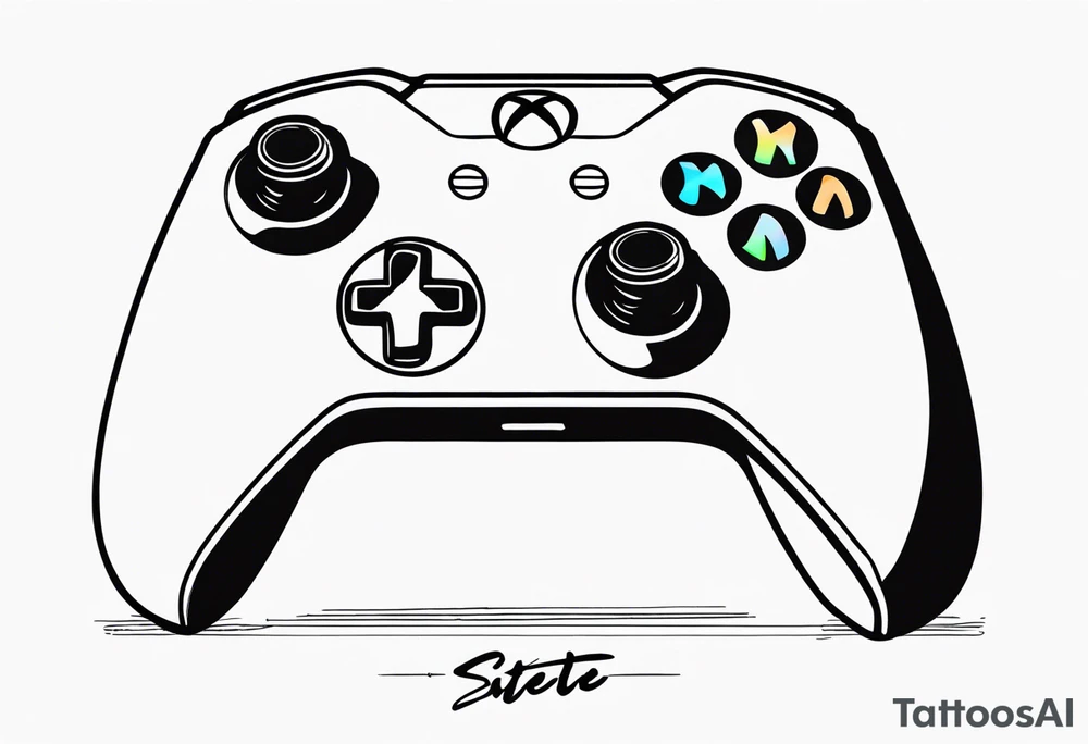 Número siete con la palabra máster y una xbox series x tattoo idea