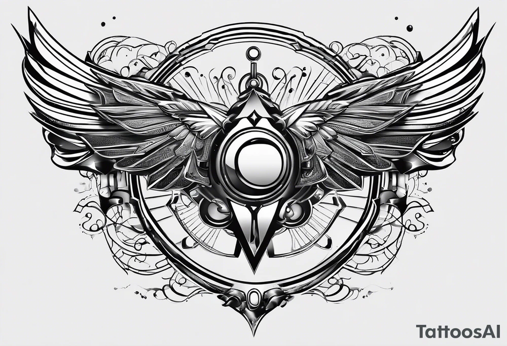 Simple futuristic logo withblettes e, e, g, j tattoo idea