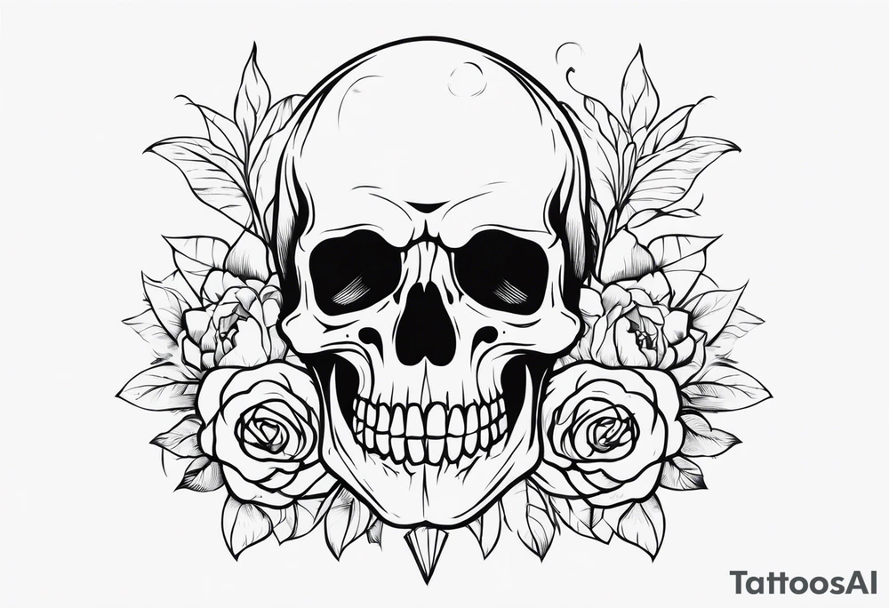 Memento mori writen skull sleeve tattoo design tattoo idea