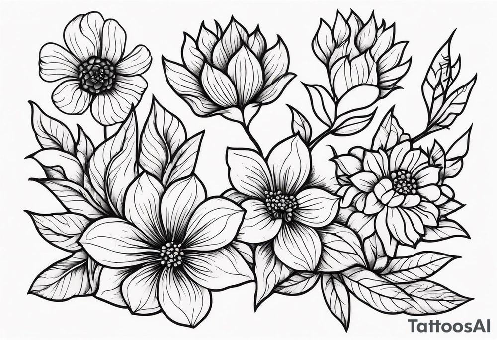 Flowers that burn and have black
flames on them tattoo idea