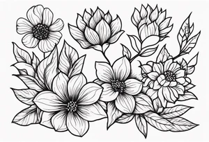 Flowers that burn and have black 
flames on them tattoo idea
