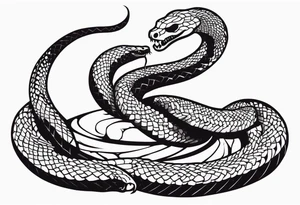 Aggresive Long Snake "phyton" with a sword, this design must be in a vertical vertical proportion. Skull appears tattoo idea