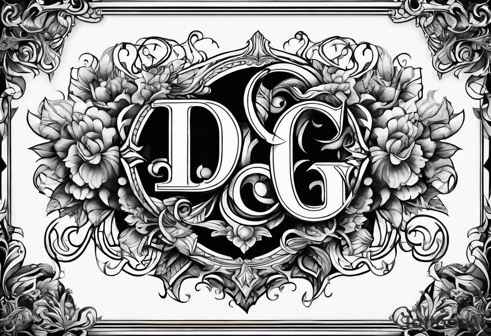 Gangly letter D and G put together tattoo idea