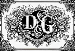 Gangly letter D and G put together tattoo idea