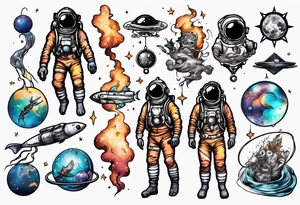 diver in space tattoo idea