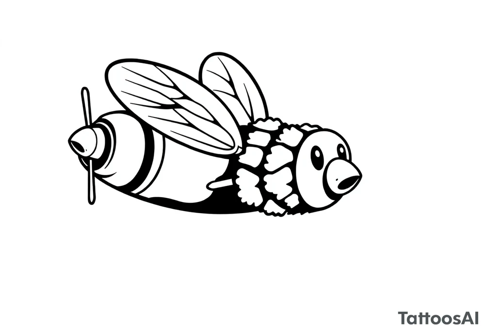 Bee flying a jet plane tattoo idea