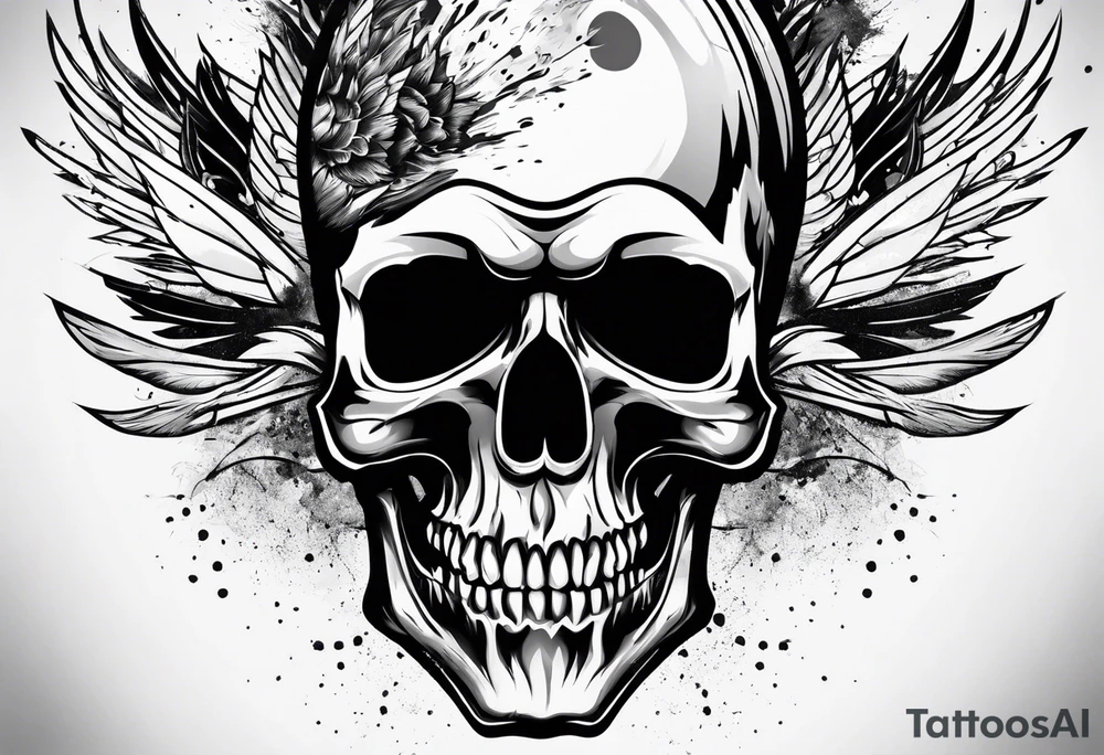 Skull with exploding head tattoo idea