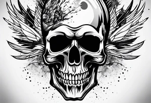 Skull with exploding head tattoo idea