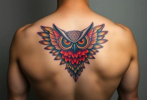 Honey comb owl tattoo idea