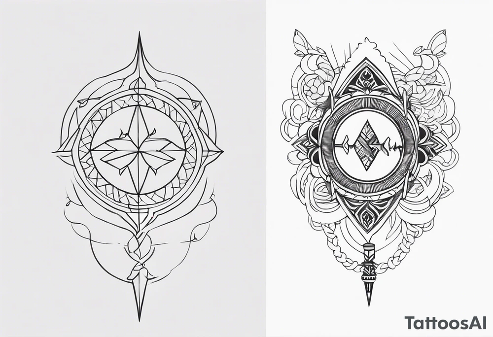 Thin line of a nordic chain that surrounds the forearm tattoo idea