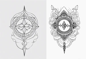 Thin line of a nordic chain that surrounds the forearm tattoo idea